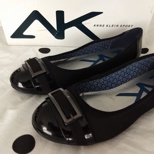 Anne Klein Sport Azzara black patent flats